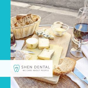 Cheese and wine teeth